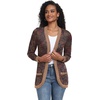 image:imageGRECERELLE Womens Long Sleeve Open Front Cardigan Casual VNeck Curved Hem Ribbed Knit Sweater Outerwear with PocketsCashew Navy