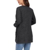 image:imageGRECERELLE Womens Long Sleeve Open Front Cardigan Casual VNeck Curved Hem Ribbed Knit Sweater Outerwear with PocketsDark Gray