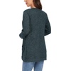 image:imageGRECERELLE Womens Long Sleeve Open Front Cardigan Casual VNeck Curved Hem Ribbed Knit Sweater Outerwear with PocketsDark Green