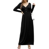 image:imageGRECERELLE Womens Long Sleeve V Neck Casual Button Maxi Dress 2025 with Pockets01 Black