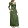image:imageGRECERELLE Womens Long Sleeve V Neck Casual Button Maxi Dress 2025 with PocketsArmy Green