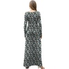 image:imageGRECERELLE Womens Long Sleeve V Neck Casual Button Maxi Dress 2025 with PocketsBlack Flowers White
