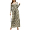image:imageGRECERELLE Womens Long Sleeve V Neck Casual Button Maxi Dress 2025 with PocketsBlack Yellow