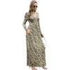 image:imageGRECERELLE Womens Long Sleeve V Neck Casual Button Maxi Dress 2025 with PocketsBlack Yellow