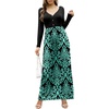 image:imageGRECERELLE Womens Long Sleeve V Neck Casual Button Maxi Dress 2025 with PocketsBoho Blue Green