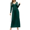 image:imageGRECERELLE Womens Long Sleeve V Neck Casual Button Maxi Dress 2025 with PocketsDark Green