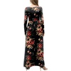 image:imageGRECERELLE Womens Long Sleeve V Neck Casual Button Maxi Dress 2025 with PocketsRed Brown Black
