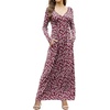 image:imageGRECERELLE Womens Long Sleeve V Neck Casual Button Maxi Dress 2025 with PocketsRed Sunflower