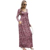 image:imageGRECERELLE Womens Long Sleeve V Neck Casual Button Maxi Dress 2025 with PocketsRed Sunflower