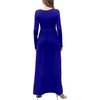 image:imageGRECERELLE Womens Long Sleeve V Neck Casual Button Maxi Dress 2025 with PocketsRoyal Blue