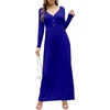 image:imageGRECERELLE Womens Long Sleeve V Neck Casual Button Maxi Dress 2025 with PocketsRoyal Blue