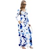 image:imageGRECERELLE Womens Long Sleeve V Neck Casual Button Maxi Dress 2025 with PocketsWhite Ink Blue