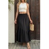 image:imageGRECERELLE Womens Maxi Skirt High Waist Tiered ALine with PocketsBlack