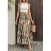image:imageGRECERELLE Womens Maxi Skirt High Waist Tiered ALine with PocketsCamou Green Pink