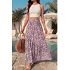 image:imageGRECERELLE Womens Maxi Skirt High Waist Tiered ALine with PocketsGray Ishitake