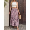 image:imageGRECERELLE Womens Maxi Skirt High Waist Tiered ALine with PocketsGray Ishitake