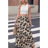 image:imageGRECERELLE Womens Maxi Skirt High Waist Tiered ALine with PocketsKhaki Black Flower