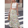 image:imageGRECERELLE Womens Maxi Skirt High Waist Tiered ALine with PocketsLeave Blue Flower