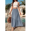image:imageGRECERELLE Womens Maxi Skirt High Waist Tiered ALine with PocketsMisty Blue