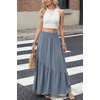 image:imageGRECERELLE Womens Maxi Skirt High Waist Tiered ALine with PocketsMisty Blue