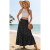 image:imageGRECERELLE Womens Maxi Skirt High Waist Tiered ALine with PocketsPd White Black