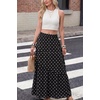 image:imageGRECERELLE Womens Maxi Skirt High Waist Tiered ALine with PocketsPd White Black