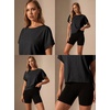 image:imageGRECERELLE Womens Open Back Workout Tops Backless Athletic Shirts Casual Crop Running Tee Y2k YogaAblack