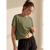 image:imageGRECERELLE Womens Open Back Workout Tops Backless Athletic Shirts Casual Crop Running Tee Y2k YogaArmy Green