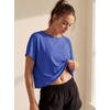 image:imageGRECERELLE Womens Open Back Workout Tops Backless Athletic Shirts Casual Crop Running Tee Y2k YogaAroyal Blue