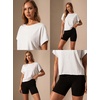 image:imageGRECERELLE Womens Open Back Workout Tops Backless Athletic Shirts Casual Crop Running Tee Y2k YogaAwhite
