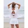 image:imageGRECERELLE Womens Open Back Workout Tops Backless Athletic Shirts Casual Crop Running Tee Y2k YogaAwhite