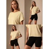 image:imageGRECERELLE Womens Open Back Workout Tops Backless Athletic Shirts Casual Crop Running Tee Y2k YogaBeige