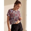 image:imageGRECERELLE Womens Open Back Workout Tops Backless Athletic Shirts Casual Crop Running Tee Y2k YogaBlack Color Hibiscus