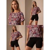 image:imageGRECERELLE Womens Open Back Workout Tops Backless Athletic Shirts Casual Crop Running Tee Y2k YogaBlack Color Hibiscus