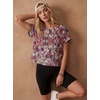 image:imageGRECERELLE Womens Open Back Workout Tops Backless Athletic Shirts Casual Crop Running Tee Y2k YogaBlack Color Hibiscus