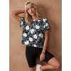 image:imageGRECERELLE Womens Open Back Workout Tops Backless Athletic Shirts Casual Crop Running Tee Y2k YogaBlack White Lily