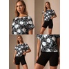 image:imageGRECERELLE Womens Open Back Workout Tops Backless Athletic Shirts Casual Crop Running Tee Y2k YogaBlack White Lily