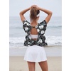 image:imageGRECERELLE Womens Open Back Workout Tops Backless Athletic Shirts Casual Crop Running Tee Y2k YogaBlack White Lily