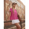 image:imageGRECERELLE Womens Open Back Workout Tops Backless Athletic Shirts Casual Crop Running Tee Y2k YogaHot Pink