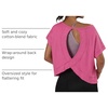 image:imageGRECERELLE Womens Open Back Workout Tops Backless Athletic Shirts Casual Crop Running Tee Y2k YogaHot Pink