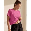 image:imageGRECERELLE Womens Open Back Workout Tops Backless Athletic Shirts Casual Crop Running Tee Y2k YogaHot Pink