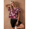image:imageGRECERELLE Womens Open Back Workout Tops Backless Athletic Shirts Casual Crop Running Tee Y2k YogaLagerstroemia Wine