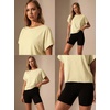 image:imageGRECERELLE Womens Open Back Workout Tops Backless Athletic Shirts Casual Crop Running Tee Y2k YogaLight Yellow