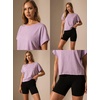 image:imageGRECERELLE Womens Open Back Workout Tops Backless Athletic Shirts Casual Crop Running Tee Y2k YogaLilac Purple