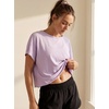 image:imageGRECERELLE Womens Open Back Workout Tops Backless Athletic Shirts Casual Crop Running Tee Y2k YogaLilac Purple