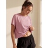 image:imageGRECERELLE Womens Open Back Workout Tops Backless Athletic Shirts Casual Crop Running Tee Y2k YogaMauve