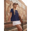 image:imageGRECERELLE Womens Open Back Workout Tops Backless Athletic Shirts Casual Crop Running Tee Y2k YogaNavy Blue