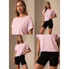 image:imageGRECERELLE Womens Open Back Workout Tops Backless Athletic Shirts Casual Crop Running Tee Y2k YogaPink