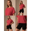 image:imageGRECERELLE Womens Open Back Workout Tops Backless Athletic Shirts Casual Crop Running Tee Y2k YogaRed