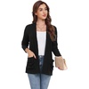 image:imageGRECERELLE Womens Open Front Lightweight Cardigan Fall Sweaters OutwearAblack